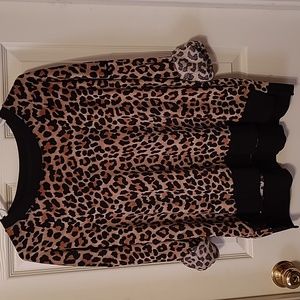 Velour Animal Print Top